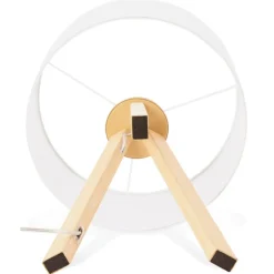 ALTEREGO Lampe à poser trepied 'SPRING MINI' avec abat-jour blanc style scandinave Sale