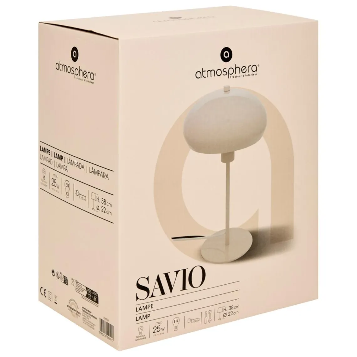 3S. x Home Lampe champignon à poser Beige Discount
