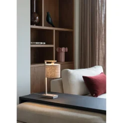 It s About Romi Lampe de table Boston sable abat-jour lin fonce New