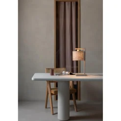 It s About Romi Lampe de table Boston sable abat-jour lin fonce New