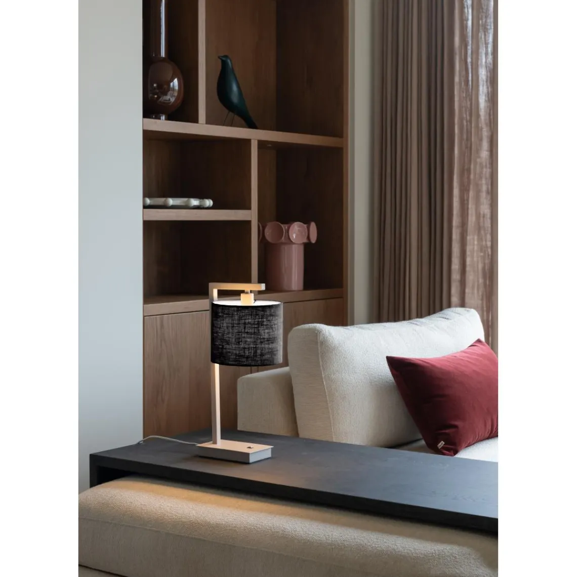 It s About Romi Lampe de table Boston sable abat-jour noir Discount