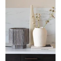 Good & Mojo Lampe de table raphia Panama ronde octogonale gris Outlet