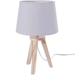 3S. x Home Lampe grise 3 pieds en bois 18,5x31