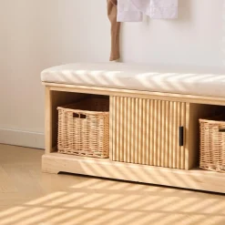 3S. x Home Le Banc CHIBA 1 porte et 2 rangements au style scandinave New