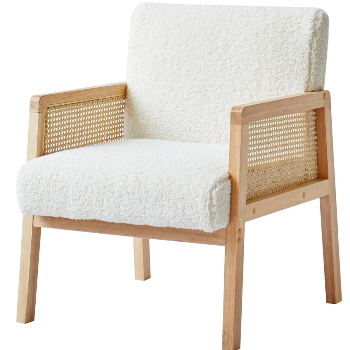 3S. x Home Le fauteuil de salon BORGO avec design scandinave Blanc New