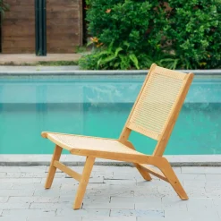 3S. x Home Le fauteuil intérieur extérieur en acacia massif AGUILARES style scandinave marron Outlet