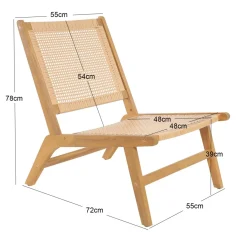 3S. x Home Le fauteuil intérieur extérieur en acacia massif AGUILARES style scandinave marron Outlet