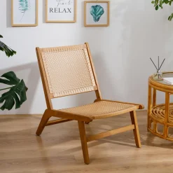 3S. x Home Le fauteuil intérieur extérieur en acacia massif AGUILARES style scandinave marron Outlet