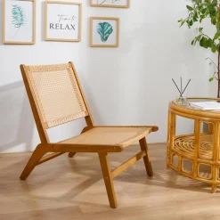 3S. x Home Le fauteuil intérieur extérieur en acacia massif AGUILARES style scandinave marron Outlet
