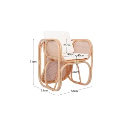 3S. x Home Le Fauteuil MOROTAI design scandinave épuré assise en rotin naturel et tissu etanche Online