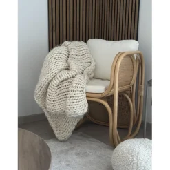 3S. x Home Le Fauteuil MOROTAI design scandinave épuré assise en rotin naturel et tissu etanche Online