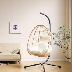 3S. x Home Le fauteuil suspendu VENICE style scandinave marron New