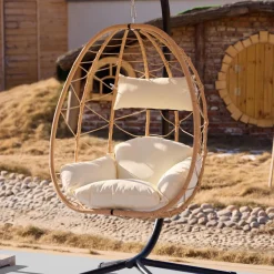 3S. x Home Le fauteuil suspendu VENICE style scandinave marron New