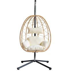 3S. x Home Le fauteuil suspendu VENICE style scandinave marron New