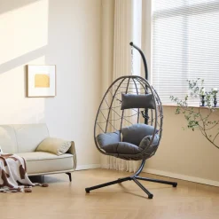 3S. x Home Le fauteuil suspendu VENICE style scandinave en rotin et en métal Hot