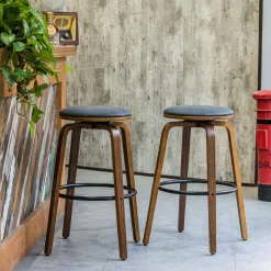 3S. x Home Le lot de tabouret de bar MORENO design industriel élégant assise garnie de mousse ultra-dense Outlet