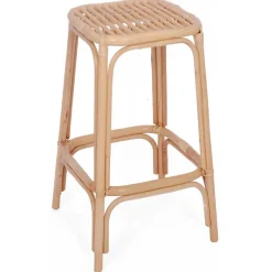 3S. x Home Le tabouret de bar OBIRA design scandinave élégant assise en rotin avec cousin amovible