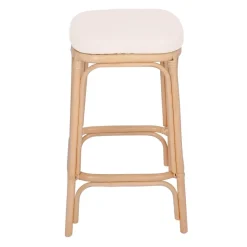 3S. x Home Le tabouret de bar OBIRA design scandinave élégant assise en rotin avec cousin amovible