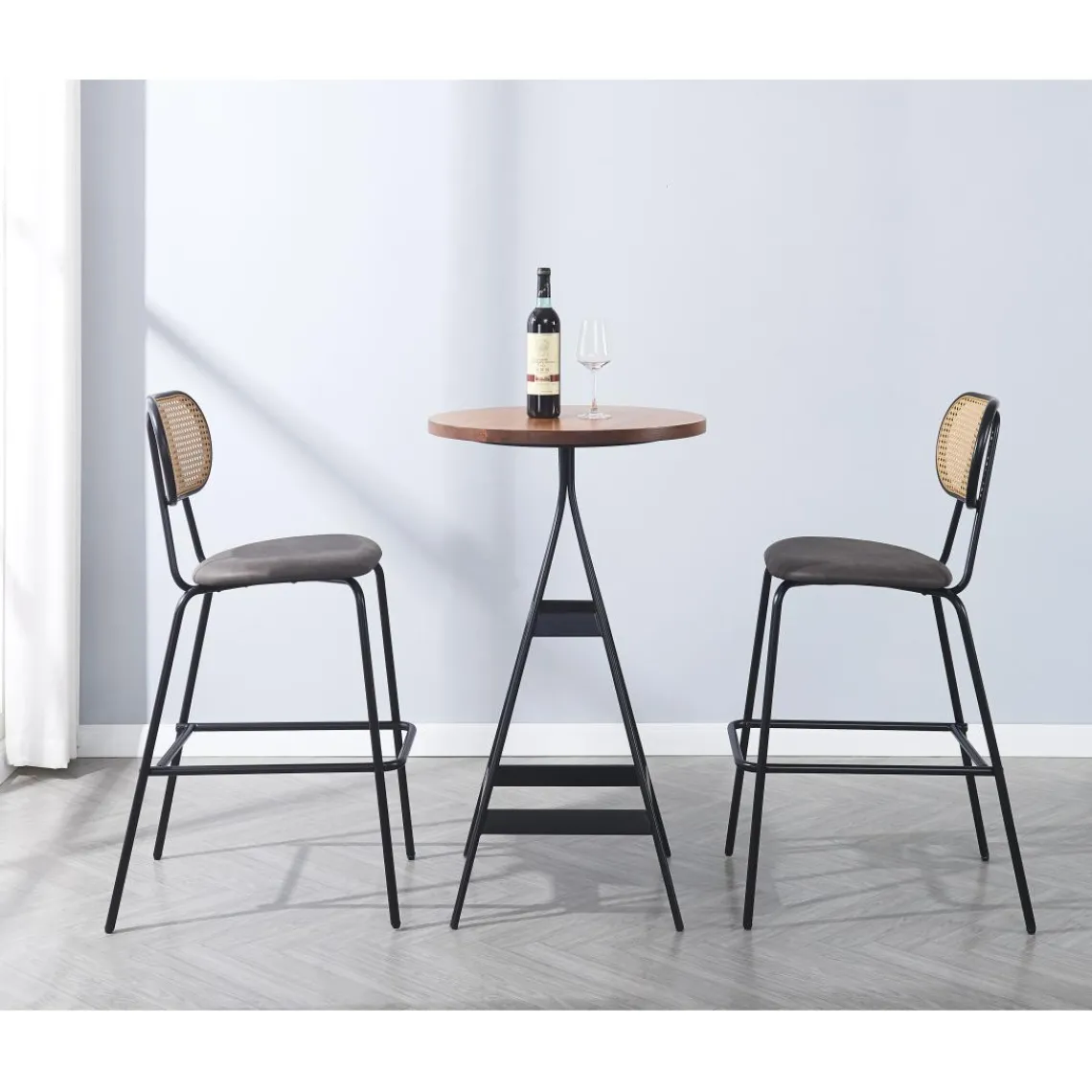 3S. x Home Le tabouret de bar OREBRO design industriel élégant assise garnie de mousse ultra-dense Hot