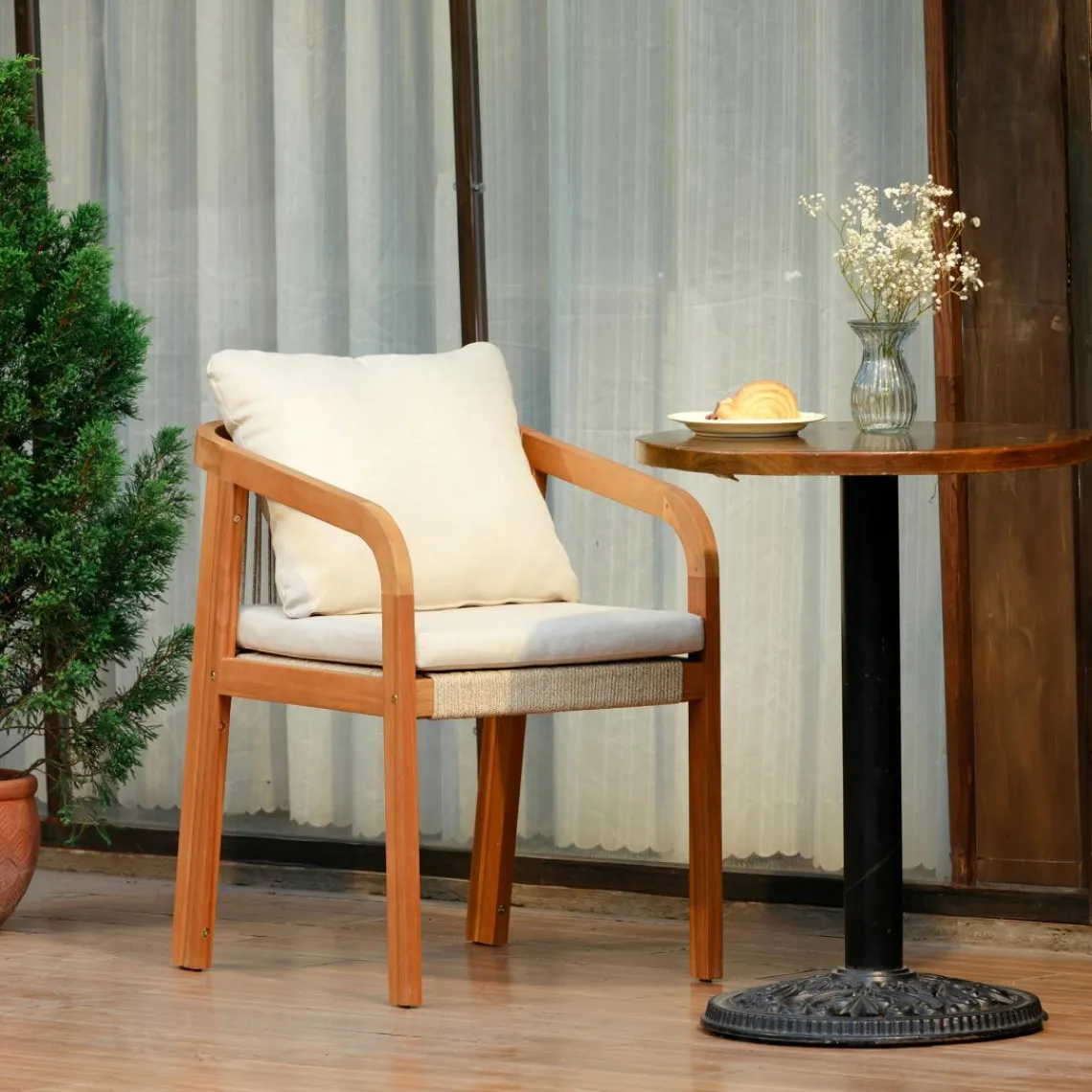 3S. x Home Les chaises intérieur extérieur en bois massif DELGADO design intemporel style scandinave Hot