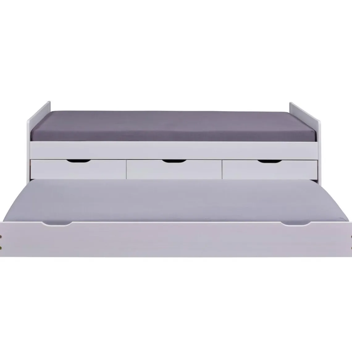 3S. x Home Lit à tiroirs 90x200 cm pin massif blanc Best