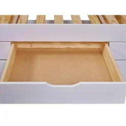 3S. x Home Lit à tiroirs 90x200 cm pin massif blanc Best