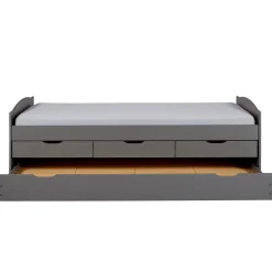 3S. x Home Lit à Tiroirs 90x200cm Gris LENA Outlet