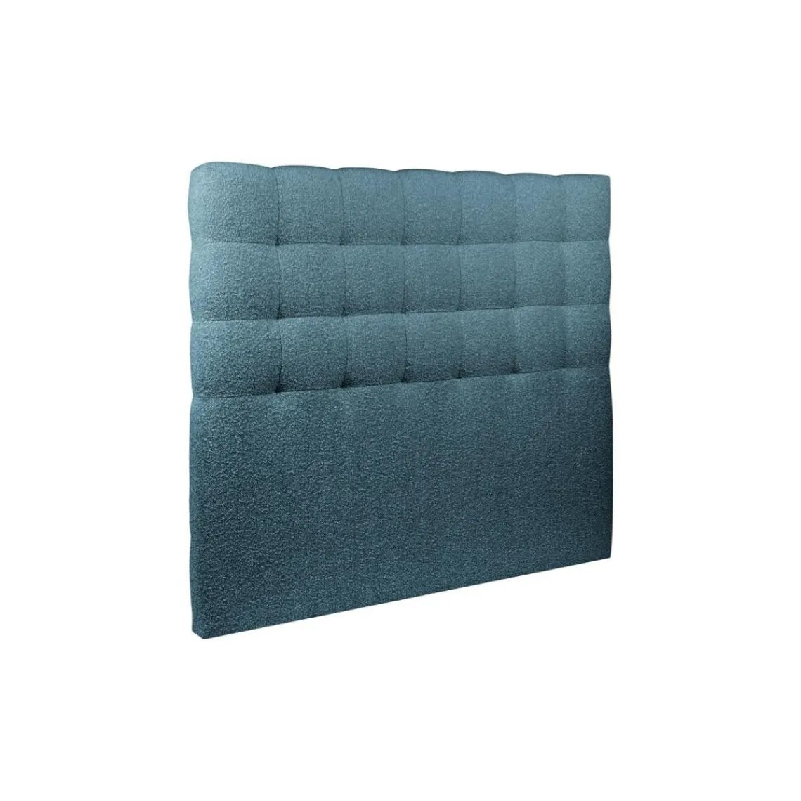 Wtb Lit avec tête de lit capitonnee bouclette et sommier kit Bleu Discount