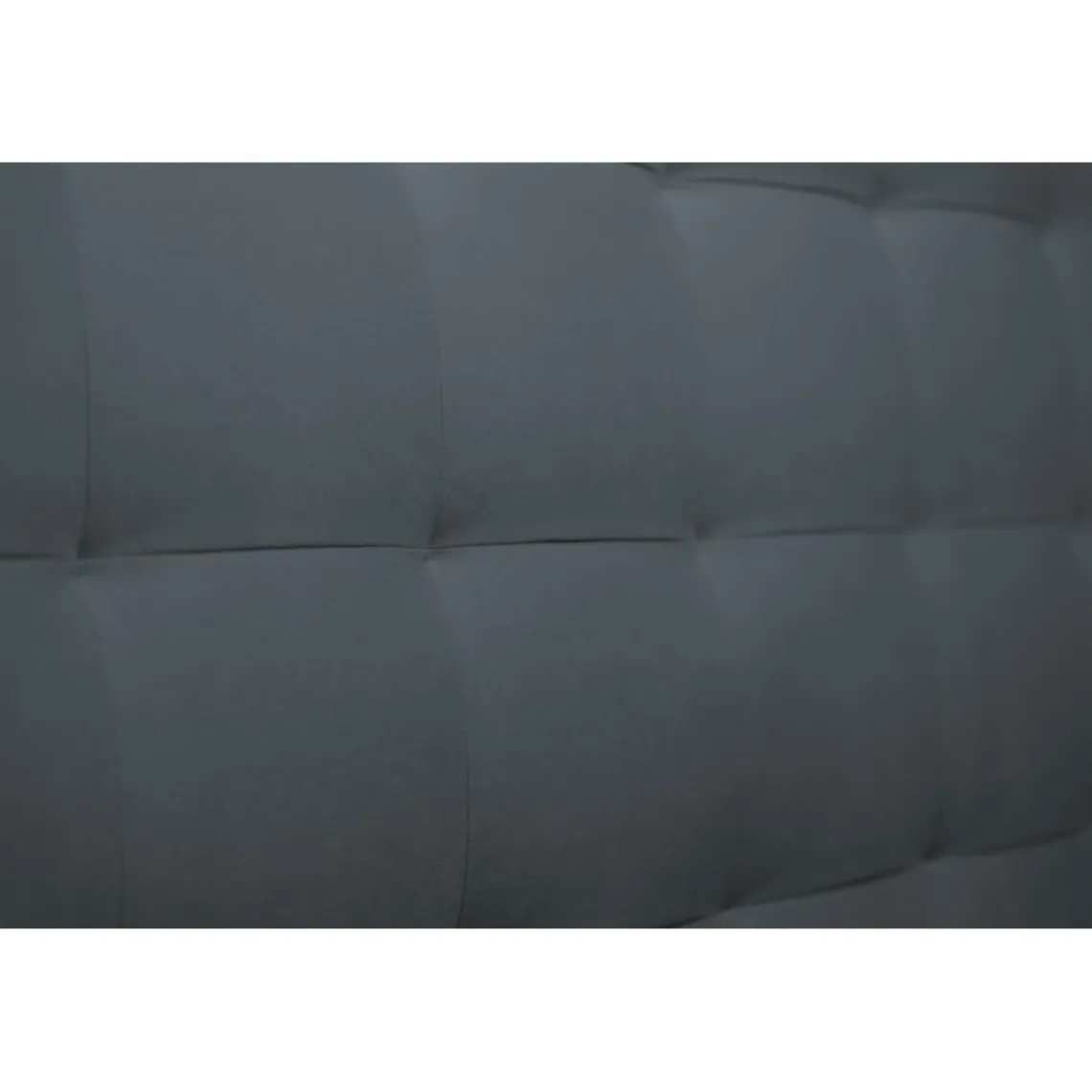 Wtb Lit avec tête de lit capitonnee velours et sommier tapissier gris anthracite