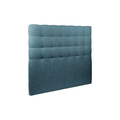 Wtb Lit avec tête de lit capitonnee bouclette et sommier tapissier Bleu Online