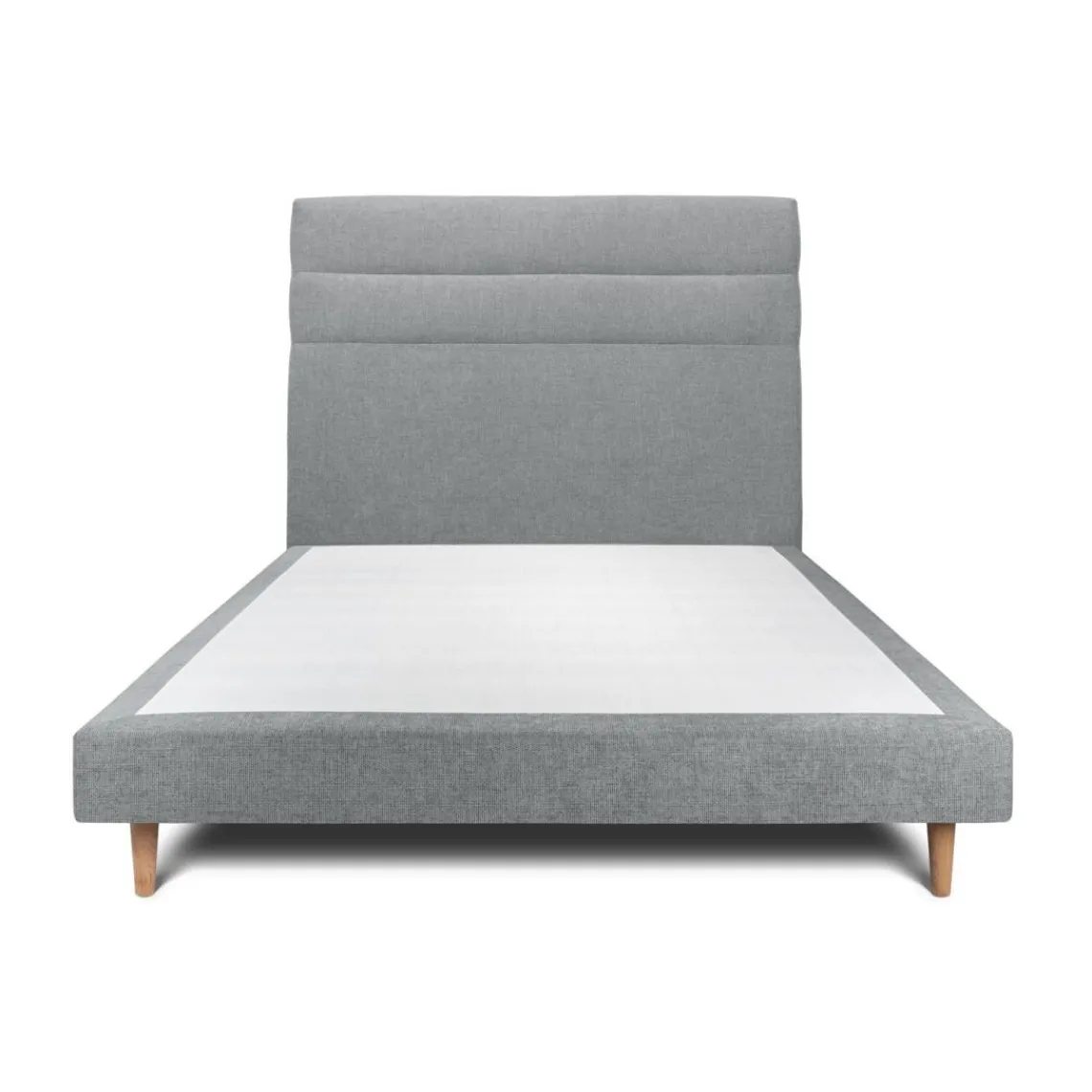 Wtb Lit avec tête de lit lignes tissu et sommier tapissier anthracite