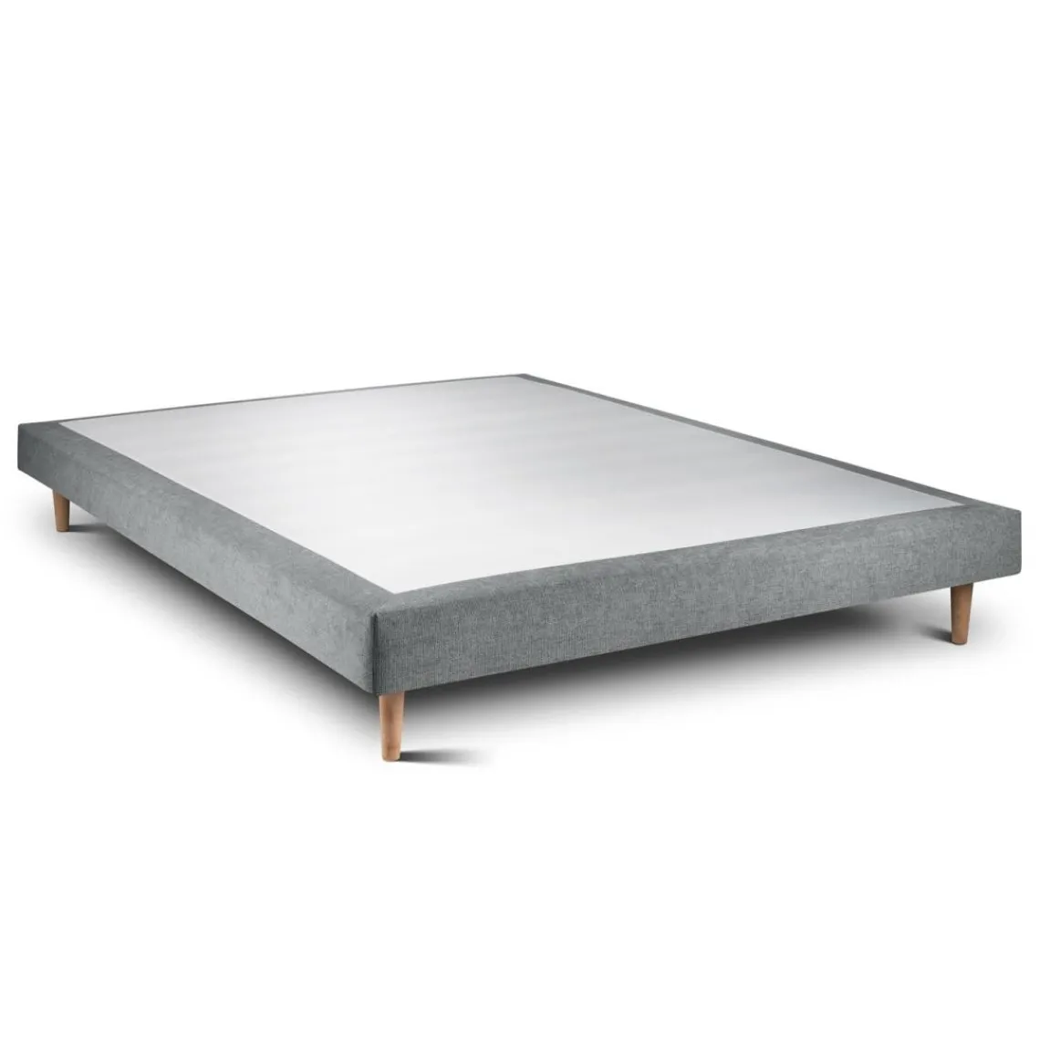 Wtb Lit avec tête de lit lignes tissu et sommier tapissier anthracite