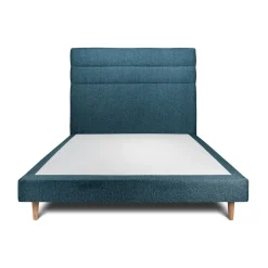 Wtb Lit avec tête de lit lignes bouclette et sommier tapissier Bleu New