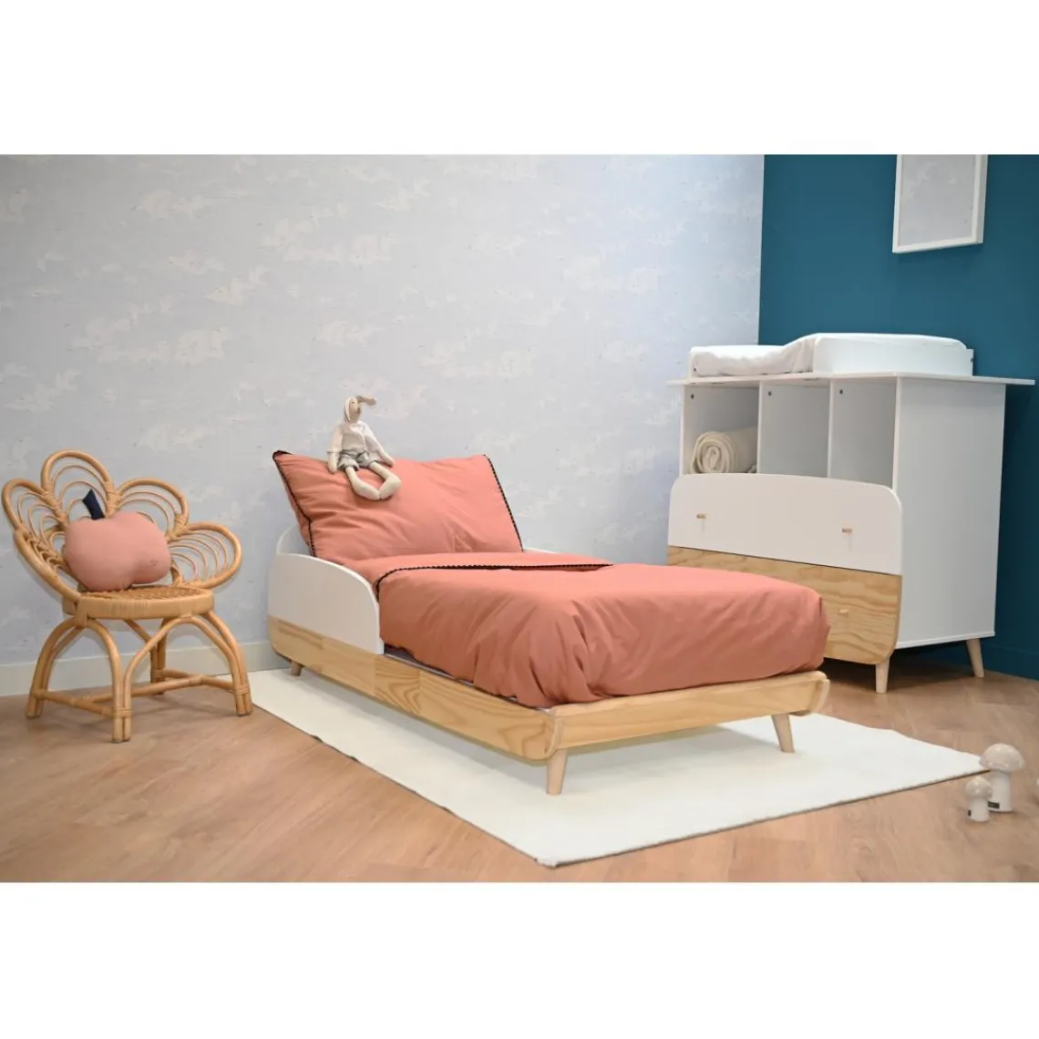 3 SUISSES Lit bébé FIRMIANA complet avec kit évolutif inclus