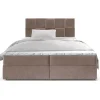 3S. x Home Lit boxspring avec matelas et sur-matelas inclus PRATA 160x220cm Velours Taupe New
