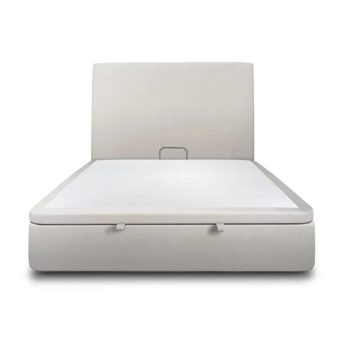 Wtb Lit coffre avec tête de lit tapissier Velours Gris clair