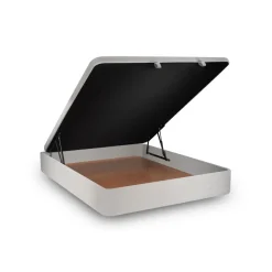 Wtb Lit coffre avec tête de lit tapissier Velours Gris clair