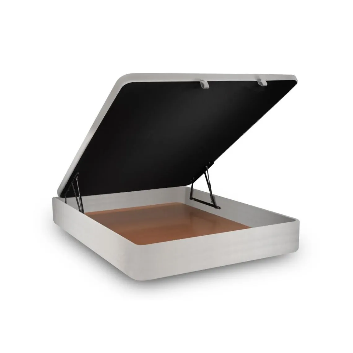 Wtb Lit coffre avec tête de lit tapissier Velours Gris clair