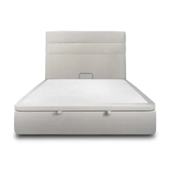 Wtb Lit coffre avec tête de lit lignes Velours Gris clair Clearance