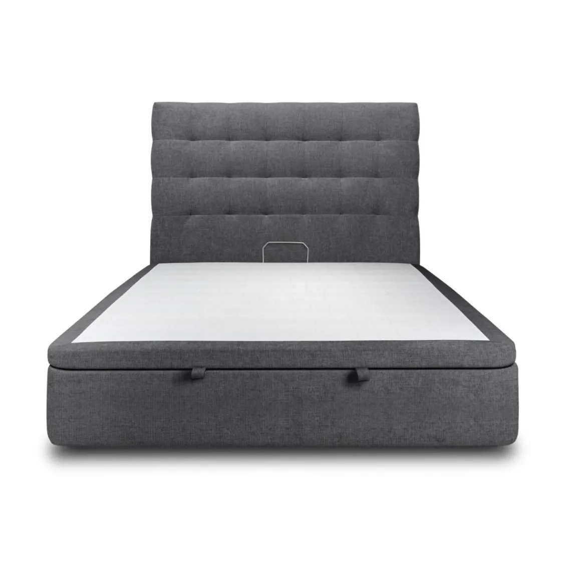 Wtb Lit coffre avec tête de lit capitonnee Tissu Noir Best