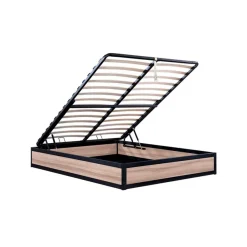 SAMPUR Lit coffre boston bois clair Discount