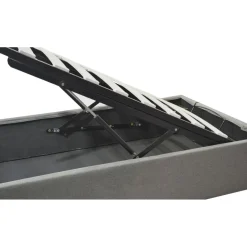 SAMPUR Lit coffre cancun tissu gris fonce Best