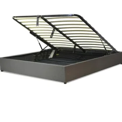 SAMPUR Lit coffre cancun tissu gris clair Best