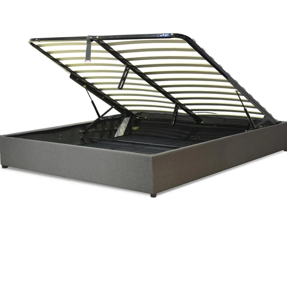 SAMPUR Lit coffre cancun tissu gris clair Best