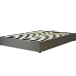 SAMPUR Lit coffre cancun tissu gris clair Best