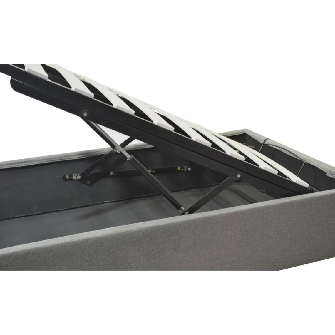 SAMPUR Lit coffre cancun tissu gris clair Best