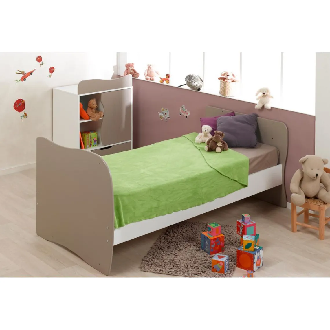 3S. x Home Lit Combiné Bébé Enfant /Lin avec Tiroir BELEM Blanc Online