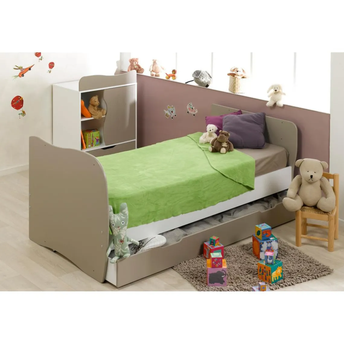 3S. x Home Lit Combiné Bébé Enfant /Lin avec Tiroir BELEM Blanc Online