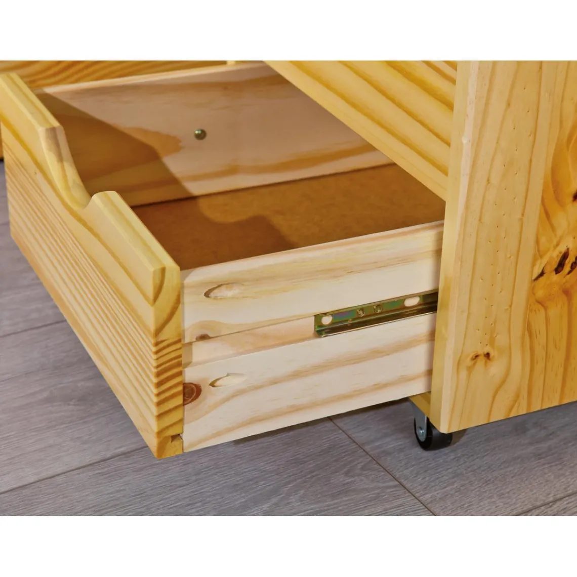 3S. x Home Lit en Pin Massif IRIVO avec tiroirs de rangement Outlet