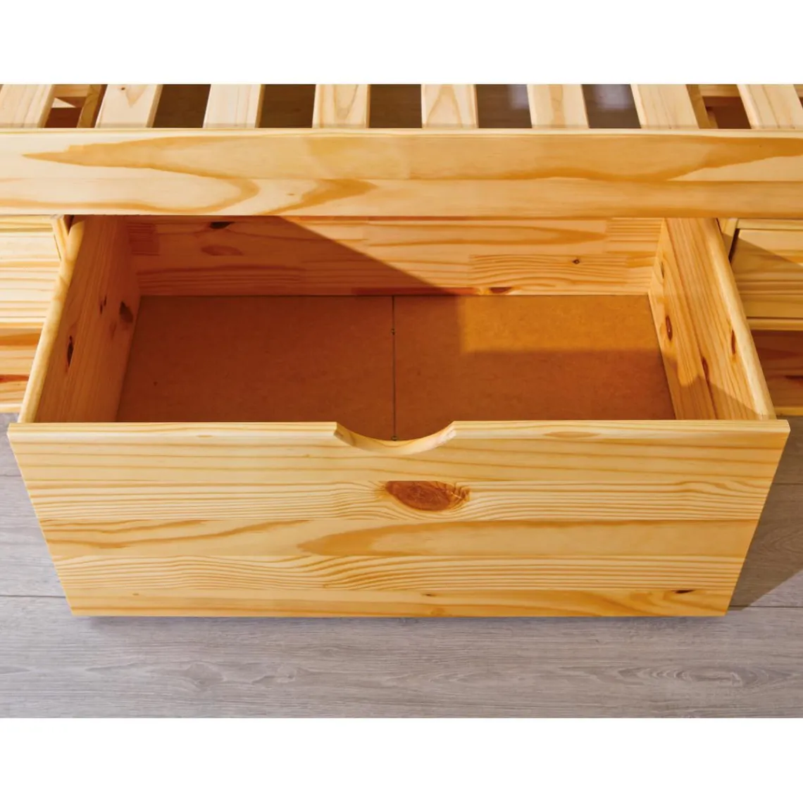 3S. x Home Lit en Pin Massif IRIVO avec tiroirs de rangement Outlet